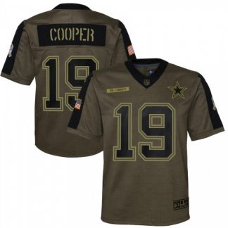 Dallas Dallas Cowboys #19 Amari Cooper Olive Nike Youth 2021 Salute To Service Game Jersey