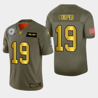 Dallas Dallas Cowboys #19 Amari Cooper Men's Nike Olive Gold 2019 Salute to Service Limited NFL 100 Jersey