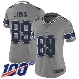 Nike Dallas Cowboys #89 Blake Jarwin Gray Women's Stitched NFL Limited Inverted Legend 100th Season Jersey