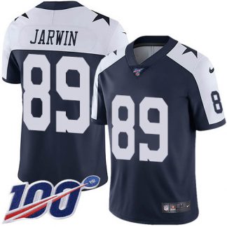 Nike Dallas Cowboys #89 Blake Jarwin Navy Blue Thanksgiving Youth Stitched NFL 100th Season Vapor Throwback Limited Jersey