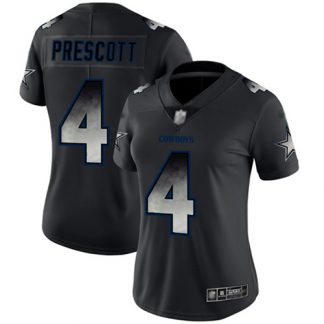 Nike Dallas Cowboys #4 Dak Prescott Black Women's Stitched NFL Vapor Untouchable Limited Smoke Fashion Jersey