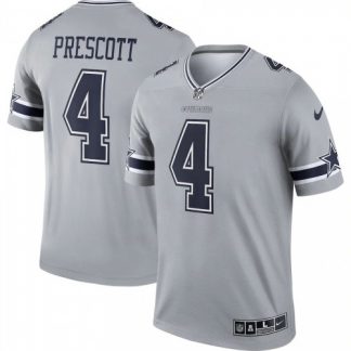 Dallas Dallas Cowboys #4 Dak Prescott Nike Men's Gray Inverted Legend Jersey