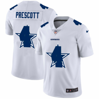 Dallas Dallas Cowboys #4 Dak Prescott White Men's Nike Team Logo Dual Overlap Limited NFL Jersey
