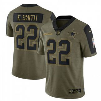 Dallas Dallas Cowboys #22 Emmitt Smith Olive Nike 2021 Salute To Service Limited Player Jersey