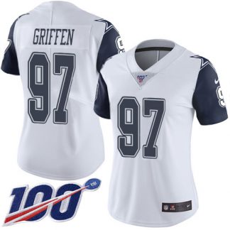 Nike Dallas Cowboys #97 Everson Griffen White Women's Stitched NFL Limited Rush 100th Season Jersey