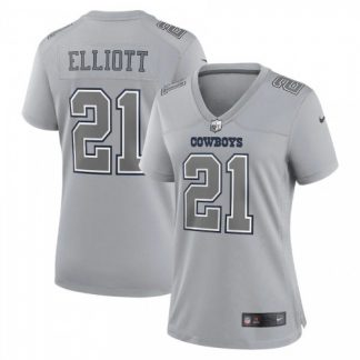 Dallas Dallas Cowboys #21 Ezekiel Elliott Nike Women's Gray Atmosphere Fashion Game Jersey