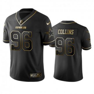 Nike Dallas Cowboys #96 Maliek Collins Black Golden Limited Edition Stitched NFL Jersey
