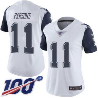 Nike Dallas Cowboys #11 Micah Parsons White Women's Stitched NFL Limited Rush 100th Season Jersey