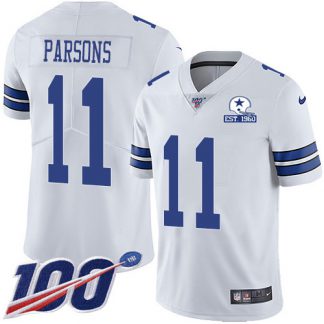 Nike Dallas Cowboys #11 Micah Parsons White Men's Stitched With Established In 1960 Patch NFL 100th Season Vapor Untouchable Limited Jersey