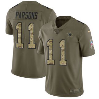 Nike Dallas Cowboys #11 Micah Parsons Olive/Camo Men's Stitched NFL Limited 2017 Salute To Service Jersey