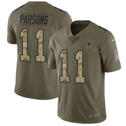 Nike Dallas Cowboys #11 Micah Parsons Olive/Camo Men's Stitched NFL Limited 2017 Salute To Service Jersey