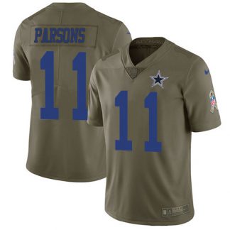 Nike Dallas Cowboys #11 Micah Parsons Olive Men's Stitched NFL Limited 2017 Salute To Service Jersey