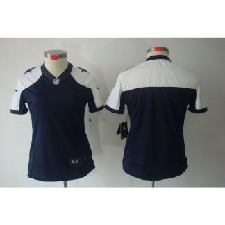 Nike Dallas Cowboys Blank Navy Blue Thanksgiving Women's Throwback Stitched NFL Limited Jersey