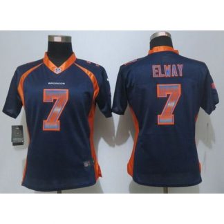Nike Denver Broncos #7 John Elway Blue Alternate Women's Stitched NFL Elite Strobe Jersey