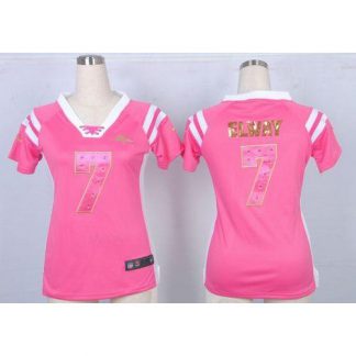 Nike Denver Broncos #7 John Elway Pink Women's Stitched NFL Elite Draft Him Shimmer Jersey
