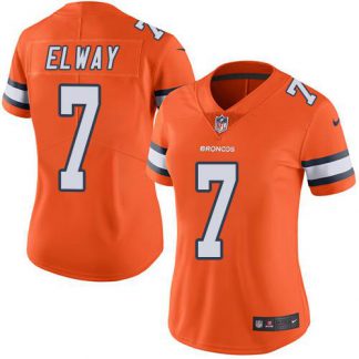 Nike Denver Broncos #7 John Elway Orange Women's Stitched NFL Limited Rush Jersey