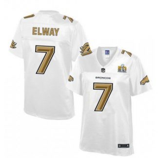 Nike Denver Broncos #7 John Elway White Women's NFL Pro Line Super Bowl 50 Fashion Game Jersey