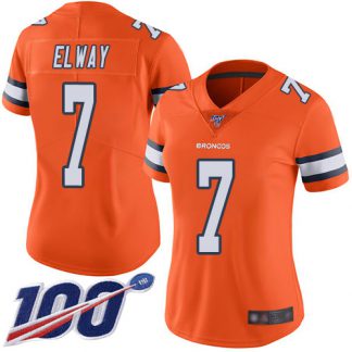 Nike Denver Broncos #7 John Elway Orange Women's Stitched NFL Limited Rush 100th Season Jersey