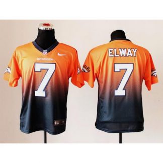 Nike Denver Broncos #7 John Elway Orange/Navy Blue Men's Stitched NFL Elite Fadeaway Fashion Jersey