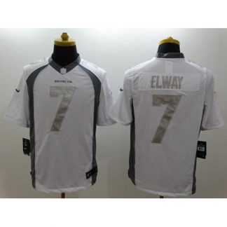 Nike Denver Broncos #7 John Elway White Men's Stitched NFL Limited Platinum Jersey