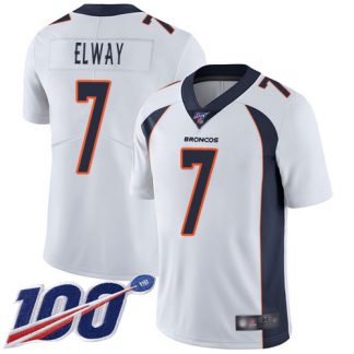 Nike Denver Broncos #7 John Elway White Men's Stitched NFL 100th Season Vapor Limited Jersey
