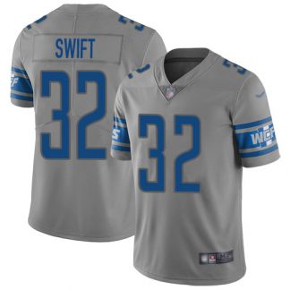 Nike Detroit Lions #32 D'Andre Swift Gray Youth Stitched NFL Limited Inverted Legend Jersey