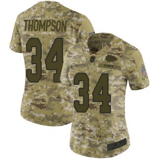 Nike Kansas City Chiefs #34 Darwin Thompson Camo Women's Stitched NFL Limited 2018 Salute to Service Jersey
