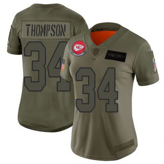 Nike Kansas City Chiefs #34 Darwin Thompson Camo Women's Stitched NFL Limited 2019 Salute to Service Jersey