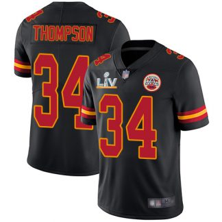 Nike Kansas City Chiefs #34 Darwin Thompson Black Men's Super Bowl LV Bound Stitched NFL Limited Rush Jersey