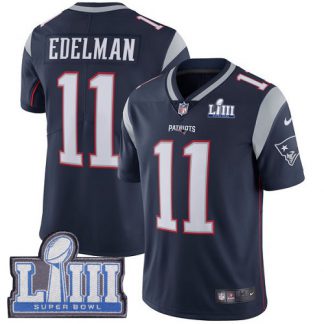 Nike New England Patriots #11 Julian Edelman Navy Blue Team Color Super Bowl LIII Bound Youth Stitched NFL Vapor Untouchable Limited Jersey