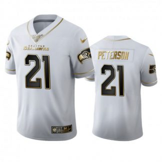 Seattle Seattle Seahawks #21 Adrian Peterson Men's Nike White Golden Edition Vapor Limited NFL 100 Jersey