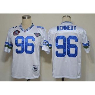 Mitchell And Ness Hall of Fame 2012 Seattle Seahawks #96 Cortez Kennedy White Stitched Throwback NFL Jersey