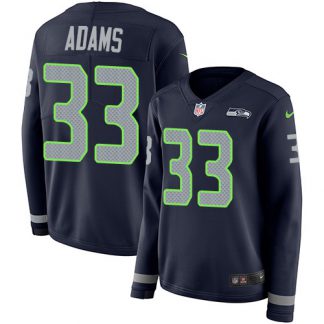 Nike Seattle Seahawks #33 Jamal Adams Steel Blue Team Color Women's Stitched NFL Limited Therma Long Sleeve Jersey