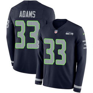 Nike Seattle Seahawks #33 Jamal Adams Steel Blue Team Color Youth Stitched NFL Limited Therma Long Sleeve Jersey