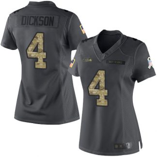 Nike Seattle Seahawks #4 Michael Dickson Black Women's Stitched NFL Limited 2016 Salute to Service Jersey