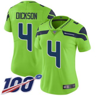 Nike Seattle Seahawks #4 Michael Dickson Green Women's Stitched NFL Limited Rush 100th Season Jersey