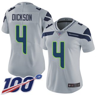 Nike Seattle Seahawks #4 Michael Dickson Grey Alternate Women's Stitched NFL 100th Season Vapor Limited Jersey
