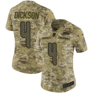 Nike Seattle Seahawks #4 Michael Dickson Camo Women's Stitched NFL Limited 2018 Salute to Service Jersey