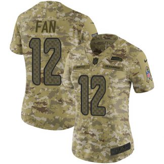 Nike Seattle Seahawks #12 Fan Camo Women's Stitched NFL Limited 2018 Salute to Service Jersey