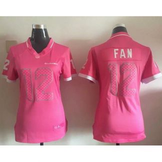 Nike Seattle Seahawks #12 Fan Pink Women's Stitched NFL Elite Bubble Gum Jersey