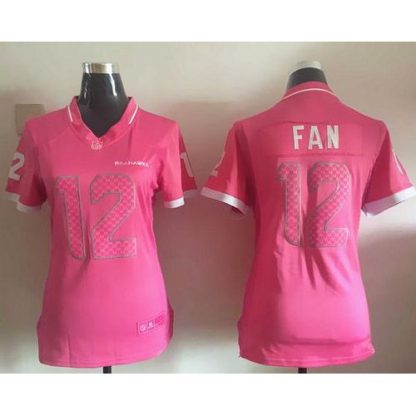 Nike Seattle Seahawks #12 Fan Pink Women's Stitched NFL Elite Bubble Gum Jersey