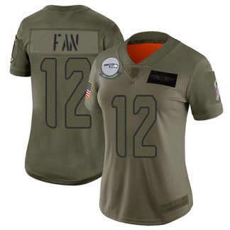 Nike Seattle Seahawks #12 Fan Camo Women's Stitched NFL Limited 2019 Salute to Service Jersey