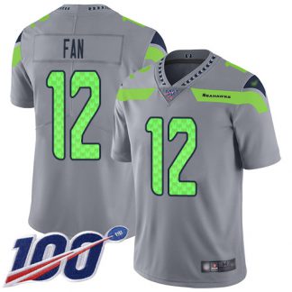 Nike Seattle Seahawks #12 Fan Silver Youth Stitched NFL Limited Inverted Legend 100th Season Jersey