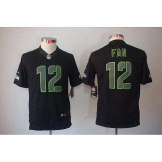 Nike Seattle Seahawks #12 Fan Black Impact Youth Stitched NFL Limited Jersey