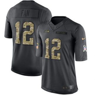 Nike Seattle Seahawks #12 Fan Black Youth Stitched NFL Limited 2016 Salute to Service Jersey