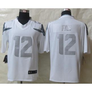 Nike Seattle Seahawks #12 Fan White Men's Stitched NFL Limited Platinum Jersey