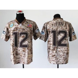Nike Seattle Seahawks #12 Fan Camo Men's Stitched NFL New Elite USMC Jersey