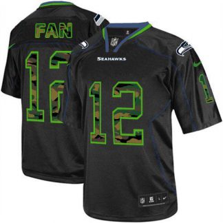 Nike Seattle Seahawks #12 Fan Black Men's Stitched NFL Elite Camo Fashion Jersey