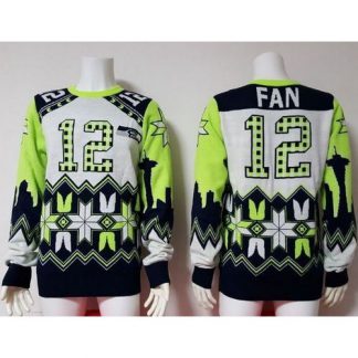 Nike Seattle Seahawks #12 Fan White Men's Ugly Sweater