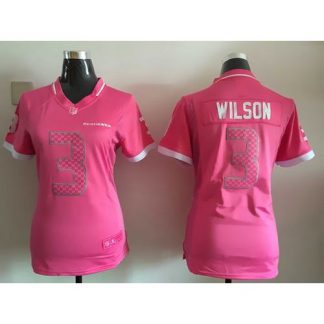 Nike Seattle Seahawks #3 Russell Wilson Pink Women's Stitched NFL Elite Bubble Gum Jersey